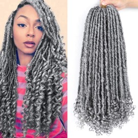 Wavy Gypsy Locs Ombre Crochet Hair 20" 6Packs/Lot Goddess Locs 100% Kanekalon Fiber Faux Locs African Roots Dreadlocs Synthetic Braiding Hair Extensions for Black Women