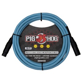 Pig Hog PHMH10DB Hex Series Mic Cable, Daphne Blue 10ft