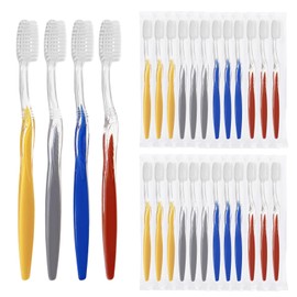 ZSYAYUNA 40 Pcs Toothbrushes Bulk, Disposable Toothbrushes Individually Wrapped for Travel, Homeless, Airbnb
