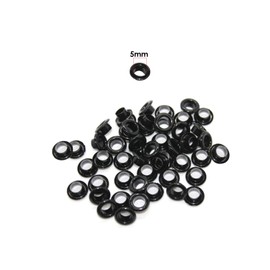 Trimming Shop 5mm Black Eyelets Grommets with Washers for Clothing, Leather Crafts Arts and Sewing Projects, Bags, Scrapbook, Rustproof and Corrosion Resistant, 100pcs