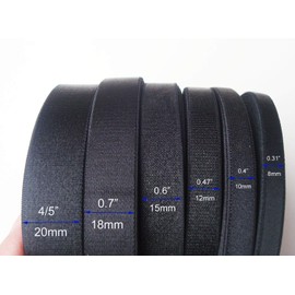5Afashion Bras - Cinta elástica para ropa interior (nailon, 10 yardas), color negro, Negro, 18mm