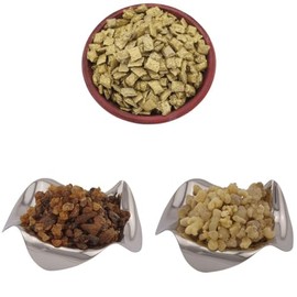 3-Piece Gold Incense Set – Frankincense – Myrrh, Consisting of the Frankincense Varieties Greek Incense Gold, Oman Incense Ecclesia and the Incense Resin Myrrh (3 x 20 g Packets)