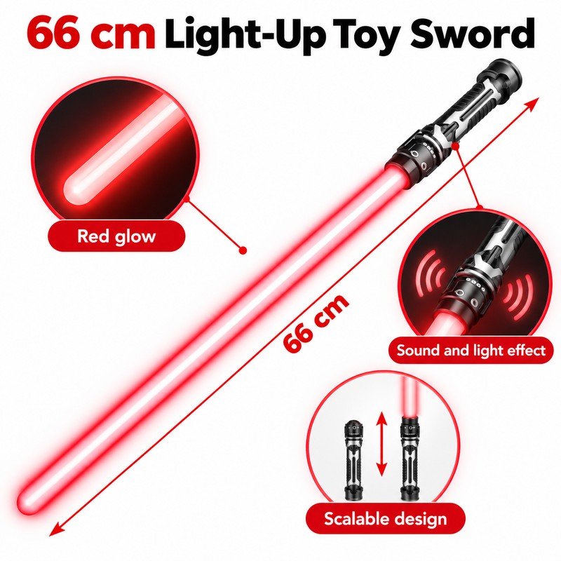 Glowing Toy Lightsaber for Kids’ Pretend Play – Telescopic LED