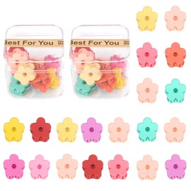 YISSION 20 Pcs Mini Flower Hair Clips for Girls Women Small Flower Claw Clips for Thin Thick Hair Tiny Hair Clips with Box Package Colorful Hair Accessories for Girls Women (10 Random Colors)