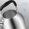 MAXCOOK 4.2 Quart/4L Stainless Steel Whistling Tea Kettle,Brushed Satin, Suitable