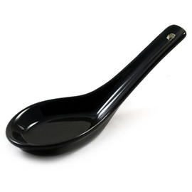 Black Ceramic Japanese Miso Soup Spoon