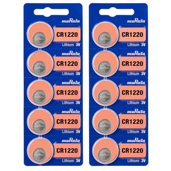 Murata CR1220 Battery DL1220 ECR1220 3V Lithium Coin Cell (10