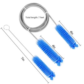 Mandark Car Sunroof Drain Long Pipe Cleaning Tool, 72 Inch Flexible Vehicle Tube Drain Straw Cleaner, Nylon Stainless Steel Double Ended Auto Cleaner Hose Brush, Universal for Most Cars (Blue)