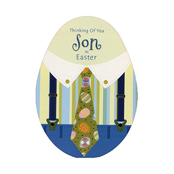 Die Cut Egg Wearing Tie: Son - Designer Greetings Easter