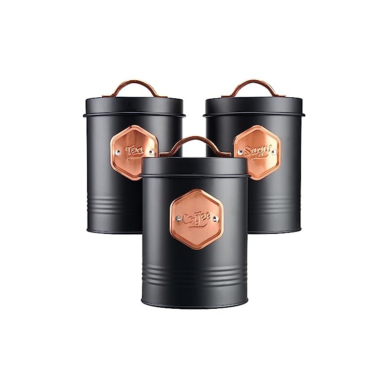 Cooks Professional 3 Piece Storage Canister Set | Labelled Containers