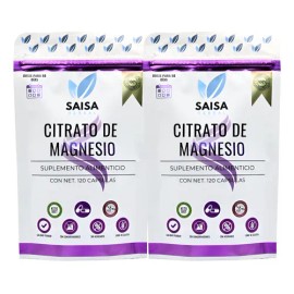 Citrato De Magnesio 2 Bolsas Con 120 Cápsulas De 500 Mg Cu.                                                                                           