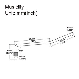 Musiclily Pro 6mm Steel Tremolo Arm Plug-in Floyd Rose for Electric Guitar, Chrome