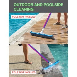 KEMANO Heavy Duty Deck/Pool Scrub Brush - Industrial-Grade Silicon Carbide Bristles & Reinforced Frame for Patio, Wood Decking, Concrete & Poolside Surfaces - Deep Cleaning for Algae, Stains & Grim