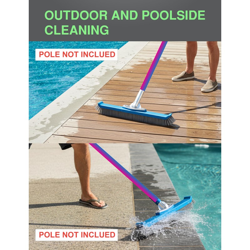 KEMANO Heavy Duty Deck/Pool Scrub Brush - Industrial-Grade Silicon Carbide