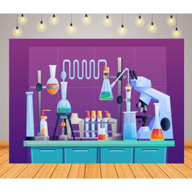 CORFOTO 7x5ft Chemical Science Birthday Party Backdrop Chemistry Laboratory Chemical Experiments Background Chemistry Lab Mad Scientist Research Cool Photography Background