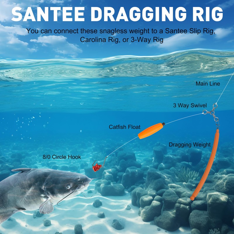 6Pcs Dragging Weights for Catfishing Trolling Drifting Dragging Sinkers Drag