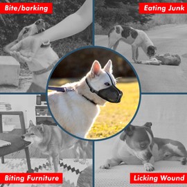 PZRLit Dog Muzzle for Small Medium Large Dogs, Durable Air Mesh Fabric Soft Dog Mouth Guard, Breathable Drinkable with Adjustable Straps & Buckle, No Bit Bark & Chew (Small)