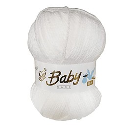 Woolcraft Baby Care DK Soft Knitting Wool/Yarn - 100g Ball - 16 Shades (White - 600)