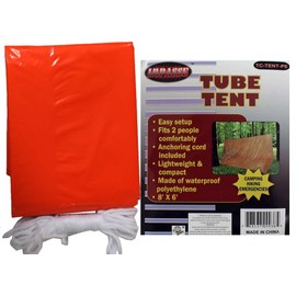 Orange 8' x 6' 11 OZ TUBE TENT - Camping, Backpacking or Backyard Sleep Overs