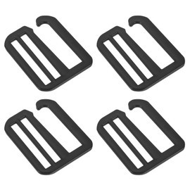 sourcing map 4Pcs 38mm/1.5" Metal G-Hook Webbing Buckles Adjustable Flat Tri-Glide Slide Buckles for Backpack Strap Webbing, Matte Black