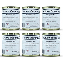 Future Essentials Dehydrated Mirepoix Mix (Soffritto) with Dried Carrots, Celery & Onions | Shelf Stable Emergency Food | Hiking, Backpacking & Camping | Easy Prep Survival Food | #2.5 Can Pack of 6