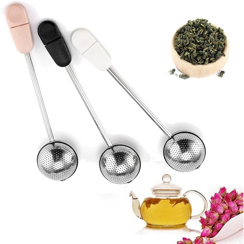 3 Pcs Stainless Steel Mesh Twisting Tea Ball Infuser,Long Handle