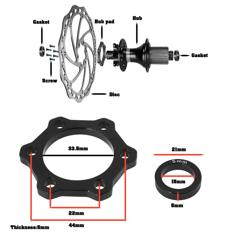 OTOTEC 1 Set Bicycle Hub Adapter Disc Brake 100-110 x