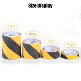 Tiruiya Friction Tape Non-Slip Tape Strips Black Yellow Tape Grip Tape for Stairs Bathtubs Pools Boats Ramp Traction Steps Stair Handles