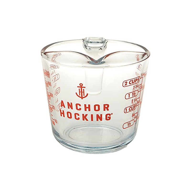 Anchor Hocking Glass Open Handle Measuring Cup, 16 oz