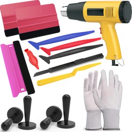 Spanno Heat Gun for Vinyl Wrap, Car Wrap Kit for Window Tint, Include Heat Gun, Plastic Squeegees, Magnet Holder, Gloves