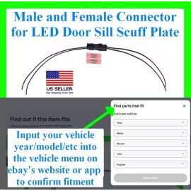 fits 17+ F250 F350 LED Door Sill Scuff Plate Connector Plug Wiring Harness Wire