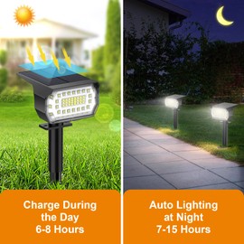 LANSOW Solar Spot Lights Outdoor, [4 Pack/57 LED] 2-in-1 Solar Landscape Spotlights, 3 Modes IP65 Waterproof Dusk to Dawn Solar Powered Flood Wall Lights for Outside Yard Garden Pathway(Cool White)