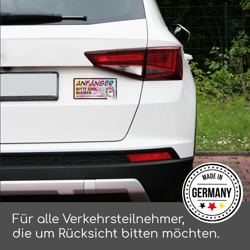 younikat Auto-Magnet-Schild Anf?nger Lama Bunt I 20 x 10 cm