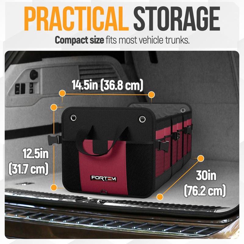 FORTEM Trunk Organizer For SUV Car Organizer and Storage, Multi-Compartment