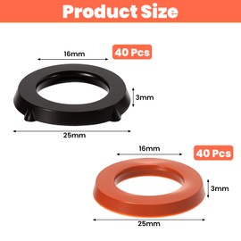 Classicseali 80pcs Rubber Washers for Plumbing, Flat Rubber Washers for Standard 3/4 Inch Outdoor Hose Fittings with Heavy Duty Red & Black Self-Locking Tabs to Hold The Gasket Securely in The Fitting