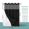 eachope Black No Hook Waffle Weave Shower Curtain with snap-in