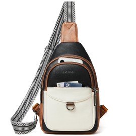 LATMAP 7L Sling Bag for Women Men Crossbody Belt Bag Small Travel Sling Backpack Anti Theft Chest Daypack Purse Faux Leather