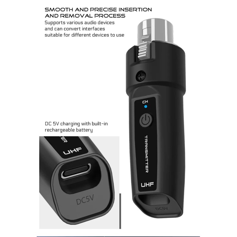 Loudstar Acoustics UHF Wireless Audio Transmitter and Receiver System, 6.35mm