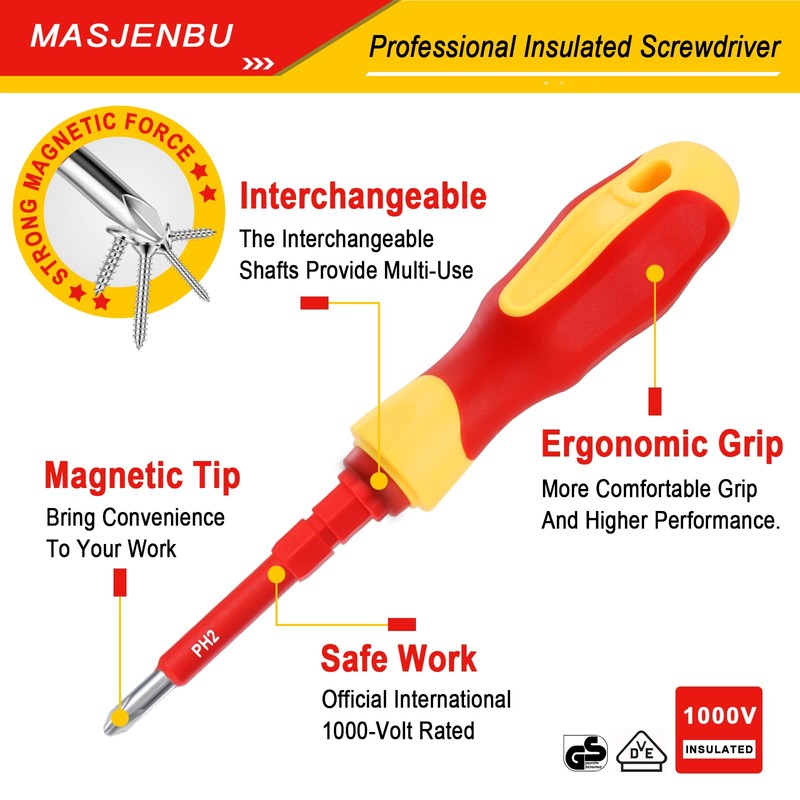 1000V Insulated Electrician Screwdriver Set, 29-pieces Screw Driver Set Kit,