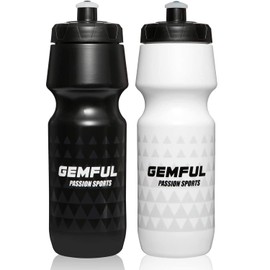 GEMFUL Biking Water Bottles BPA Free Squeeze Sports Bottle 0,75l 2 Pack for Road Mtb Bike