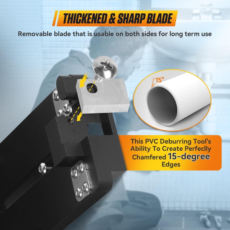 Pipe Deburring Tool, Aluminum Alloy Deburring Tool for Plastic Pipe,