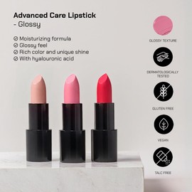 Radiant Professional Advanced Care Glossy Lipstick for Women with Hyaluronic Acid and Natural Polysaccharide | Available in 10 Creamy - Moisturising Shades | Cosmetics | Long Lasting Lipstick |(GL108)