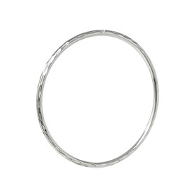 Treasure Bay Elegant 3Mm Hammered Effect Sterling Silver Bangle Bracelet for Women Size 60mm Diameter