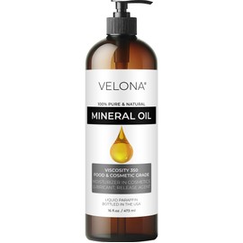 Velona Food Grade Mineral Oil 350 Viscosity NF USP Grade - 16 Fl Oz | for Cutting Boards, Countertops and Butcher Blocks, Stainless Steel, Knife, Tool, Machine, and Equipment | Made in The USA