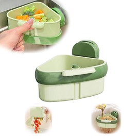 WSDFTQ Sink Food Catcher, Food Catcher Skin, 12x12x10cm Green Drain Basket, Sponge Holder for Kitchen Sink, Efficient Food Waste Catcher, Compact Sink Caddy for All Kitchen Needs
