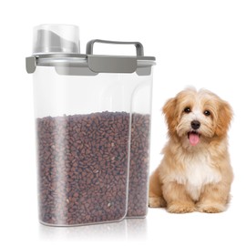 ODOMU Dog Food Storage Container 5-7 Lbs with Large Spout and Cup, Cat Food Container Airtight, Portable Travel Pet Dry Food Holder Bin, Food Dispenser for Bird Seed, Rice, Cereal - 5L/5.3 QT
