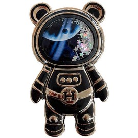 GANPUB 1Pc Black Cute Phone,Cell Phone Astronaut Hidden Kickstand for Desk,Astronaut Phone Holder,Adjustable Tablet Phone Ring Stand with 3D Moving Star Sequins,Gift for Women Girl, Accessories
