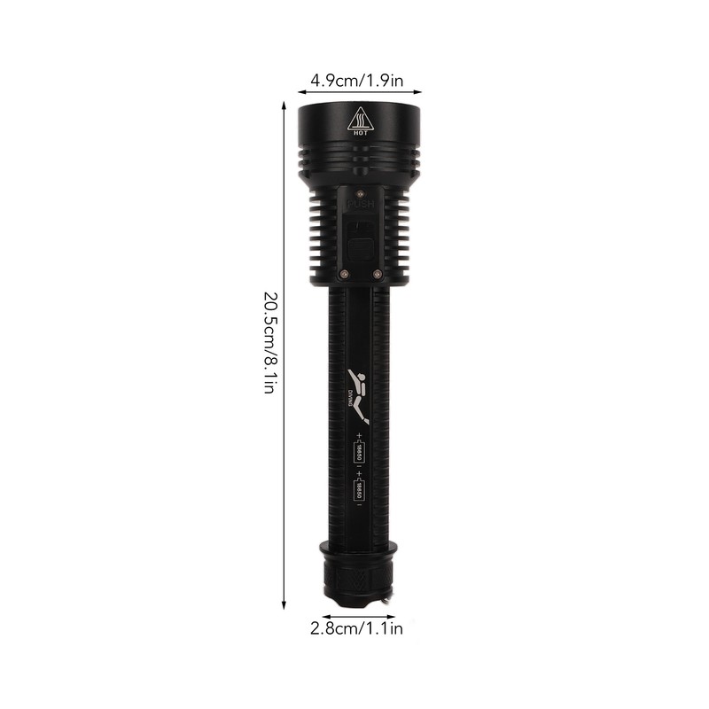T40 Diving Flashlight Magnetron Switch Strong Light Dive Torch IPX8