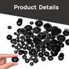 100 Pcs Black Resin Sewing Buttons, 5 Sizes 4-Hole Buttons