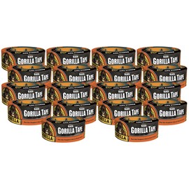 Gorilla Black Duct Tape, 1.88" x 12 yd, Black, (Bulk Pack of 18)